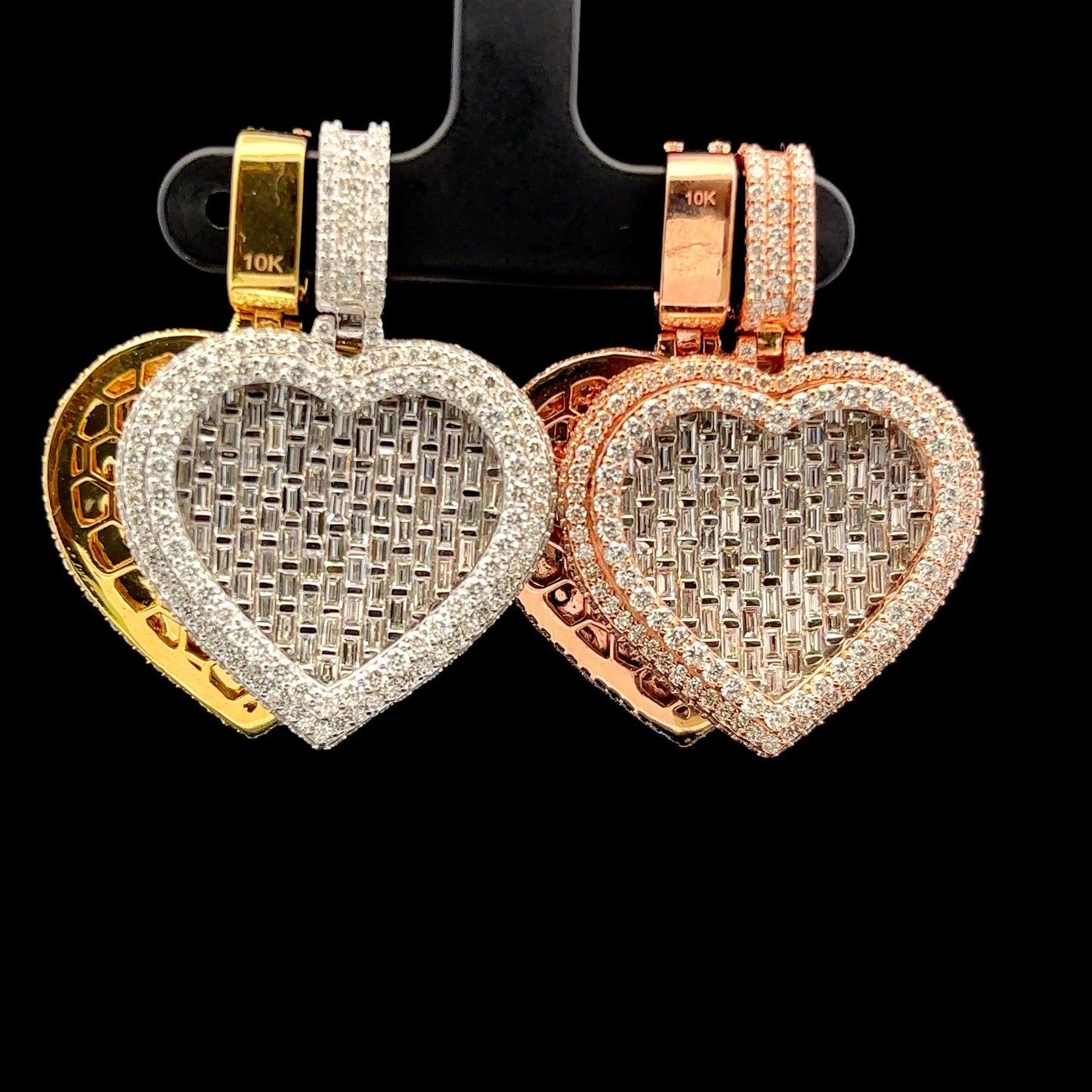 Natural Diamond & Baguette Heart Pendant
