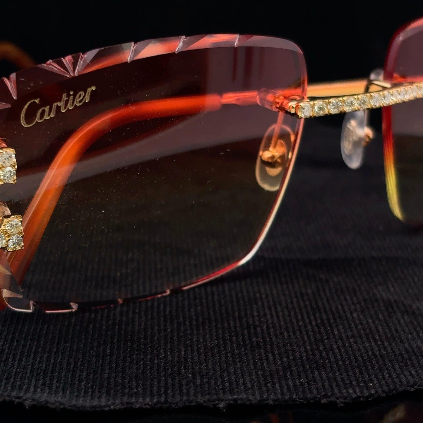 White or Gold Cartier Rimless Wire Frames with 8.7g Gold & 5.49CT VS Diamonds
