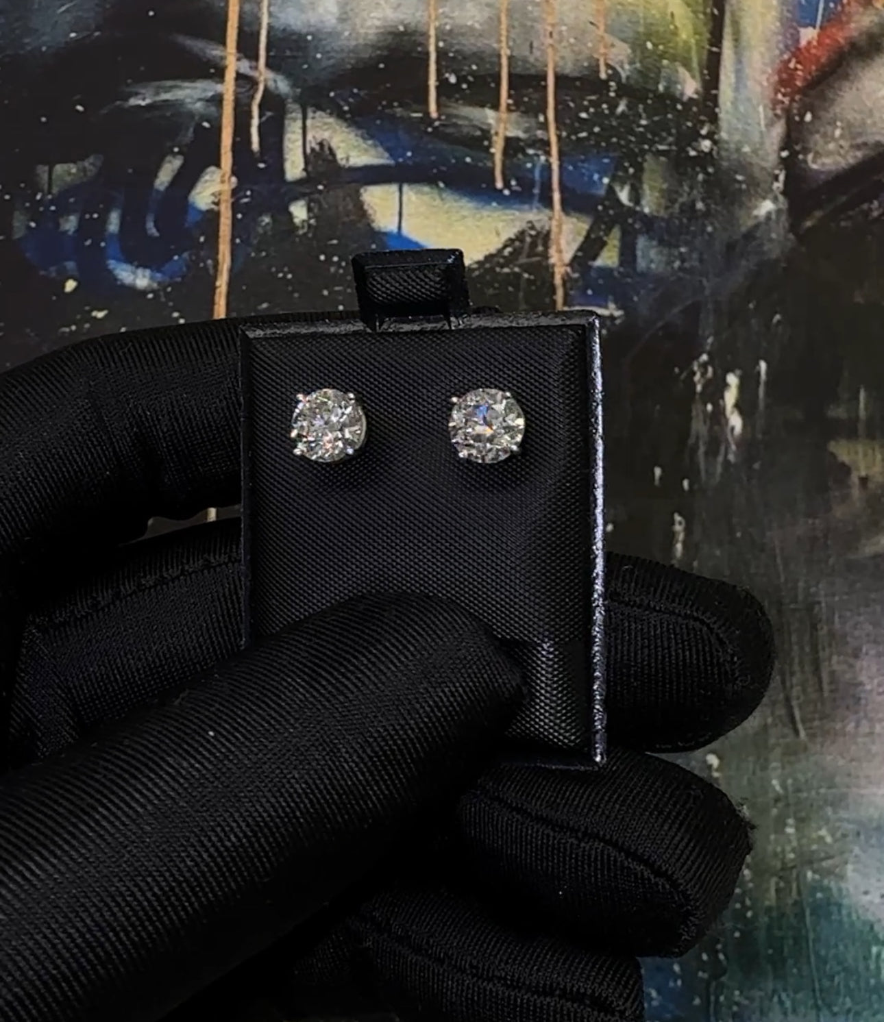 Exquisite 3.01 Carat Total Weight Natural Diamond Studs – Set in 14K White Gold
