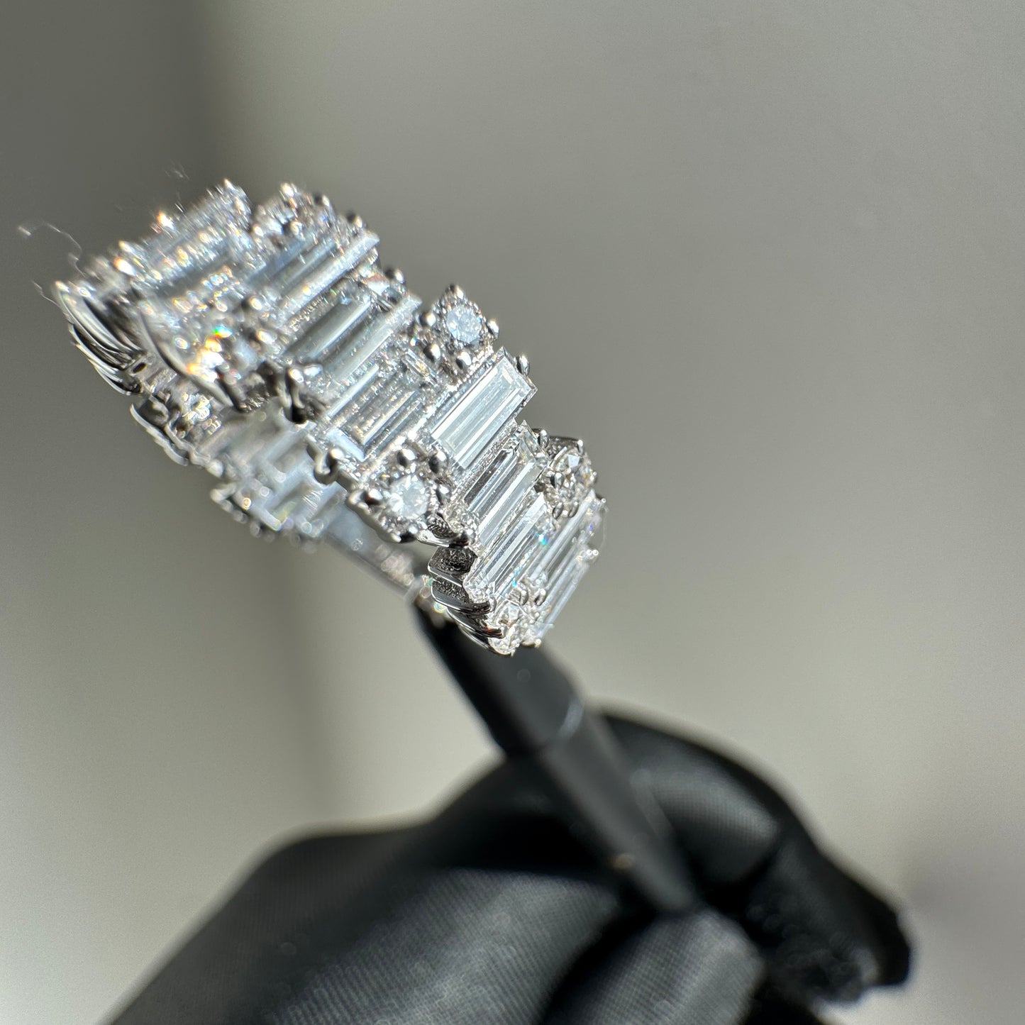 Baguette & Round Diamond” Lazo Semi Eternity Band