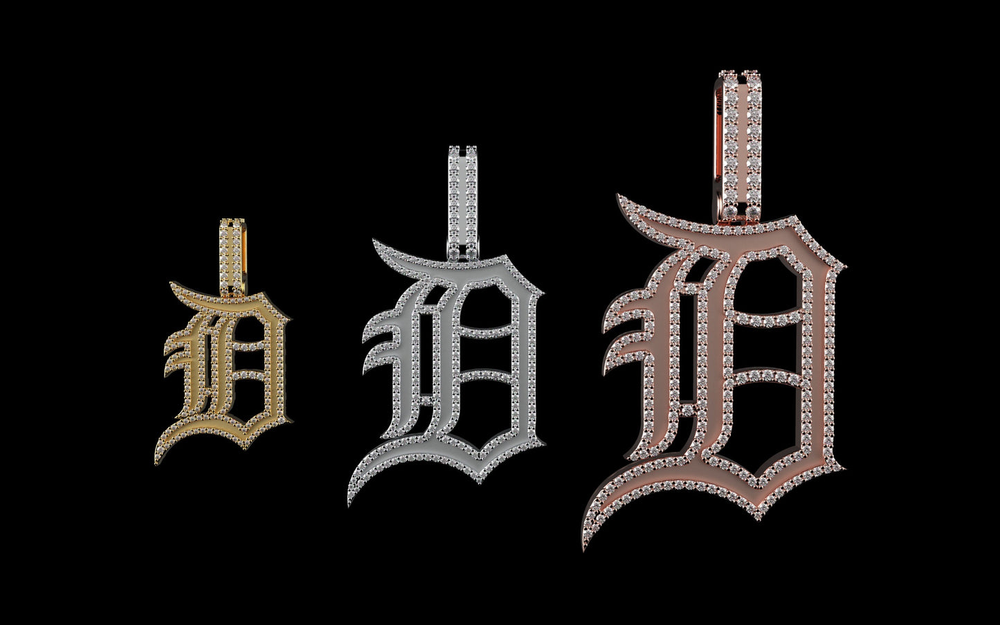 Gold And Diamond D Pendant