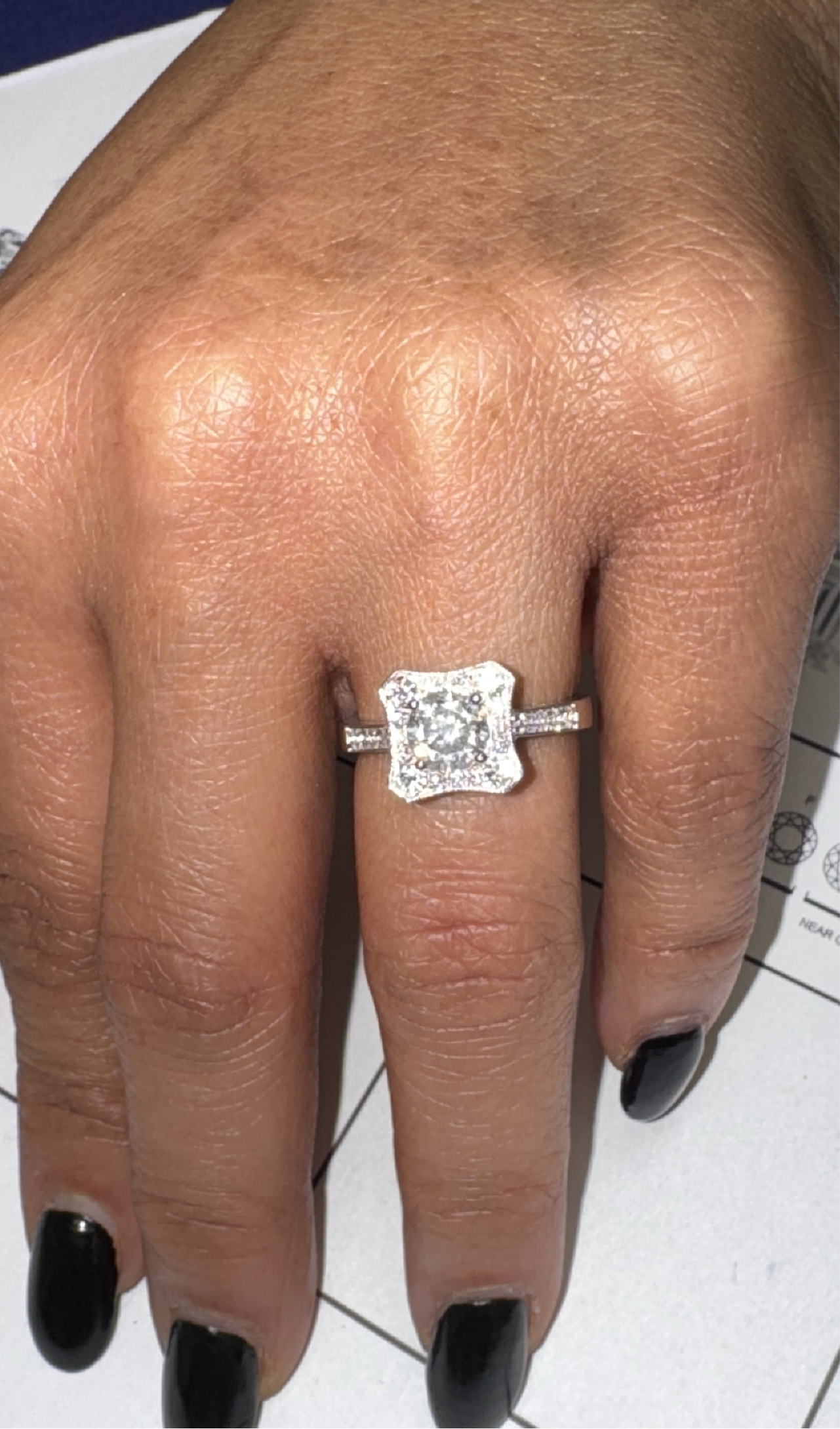1.35 ct 14k White Gold Ladies Natural Diamond Fashion Ring W Appraisal