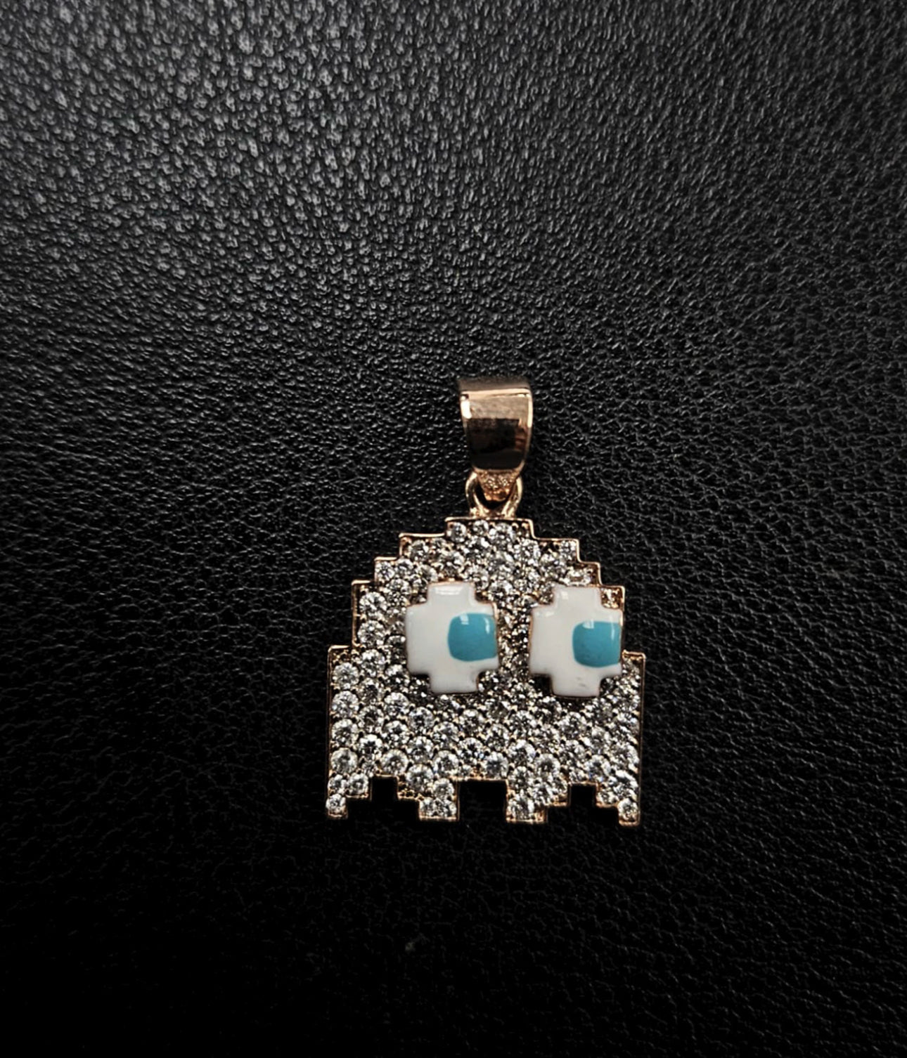 10K Gold Pac-Man Ghost Pendant – 2ct Natural Diamonds👻✨