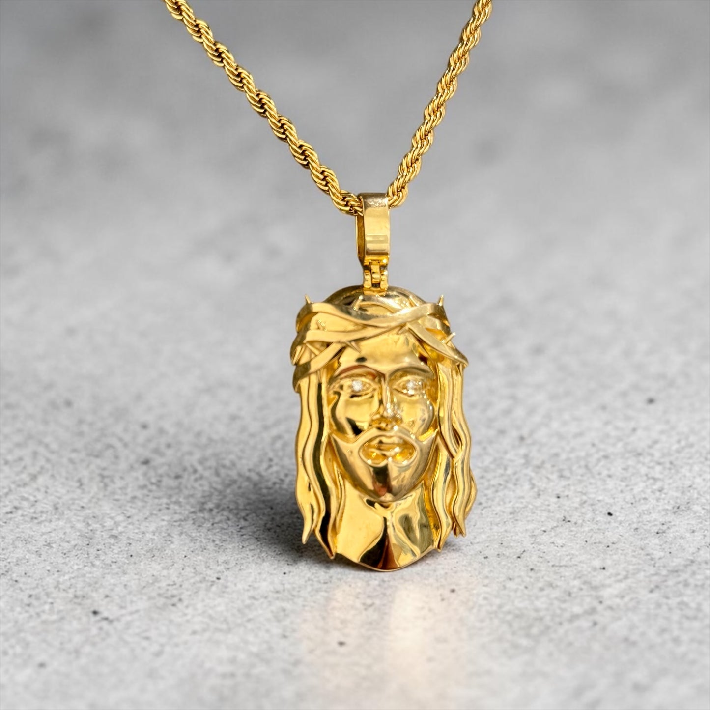 Gold Lazo Jesus Pendant - Designed by Lazo The Jeweller