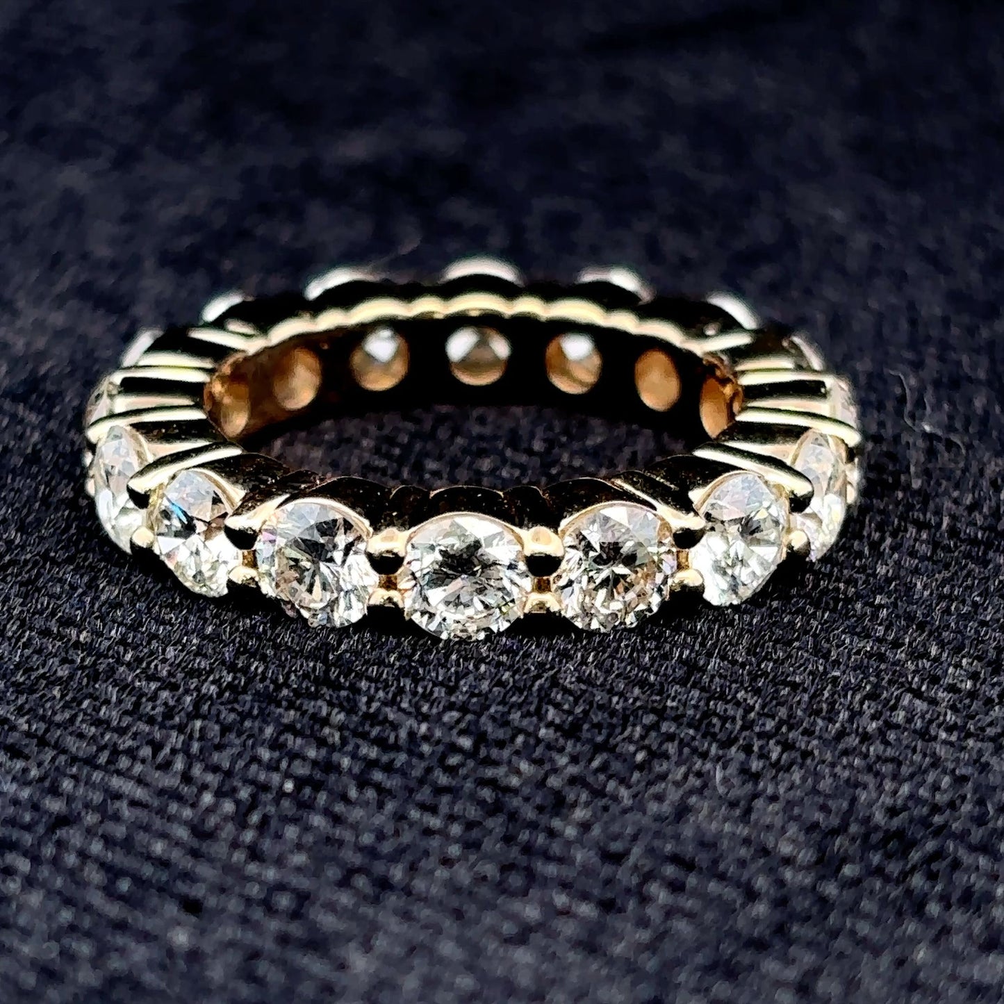 18K Yellow Gold Natural Diamond Eternity Banf β 4 Carats