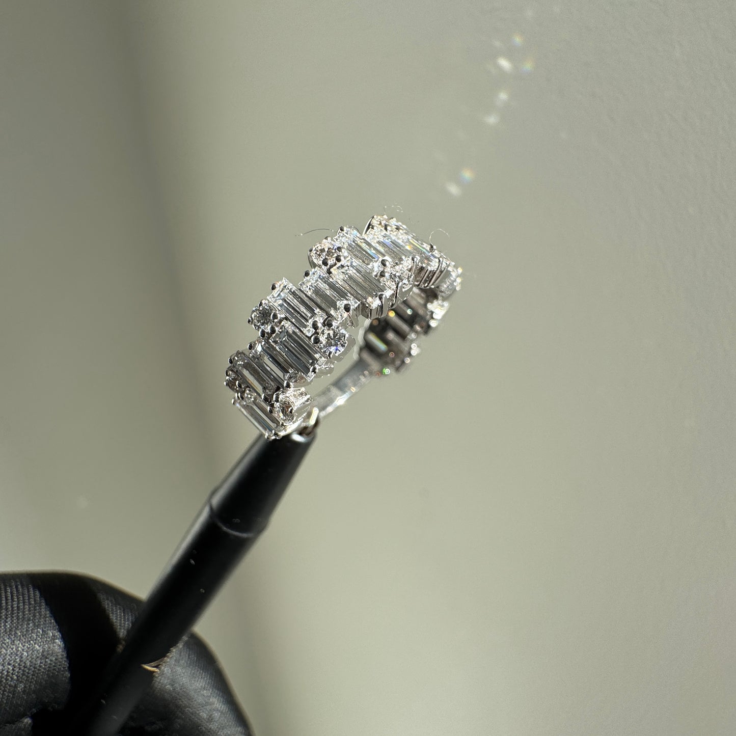 Baguette & Round Diamond” Lazo Semi Eternity Band