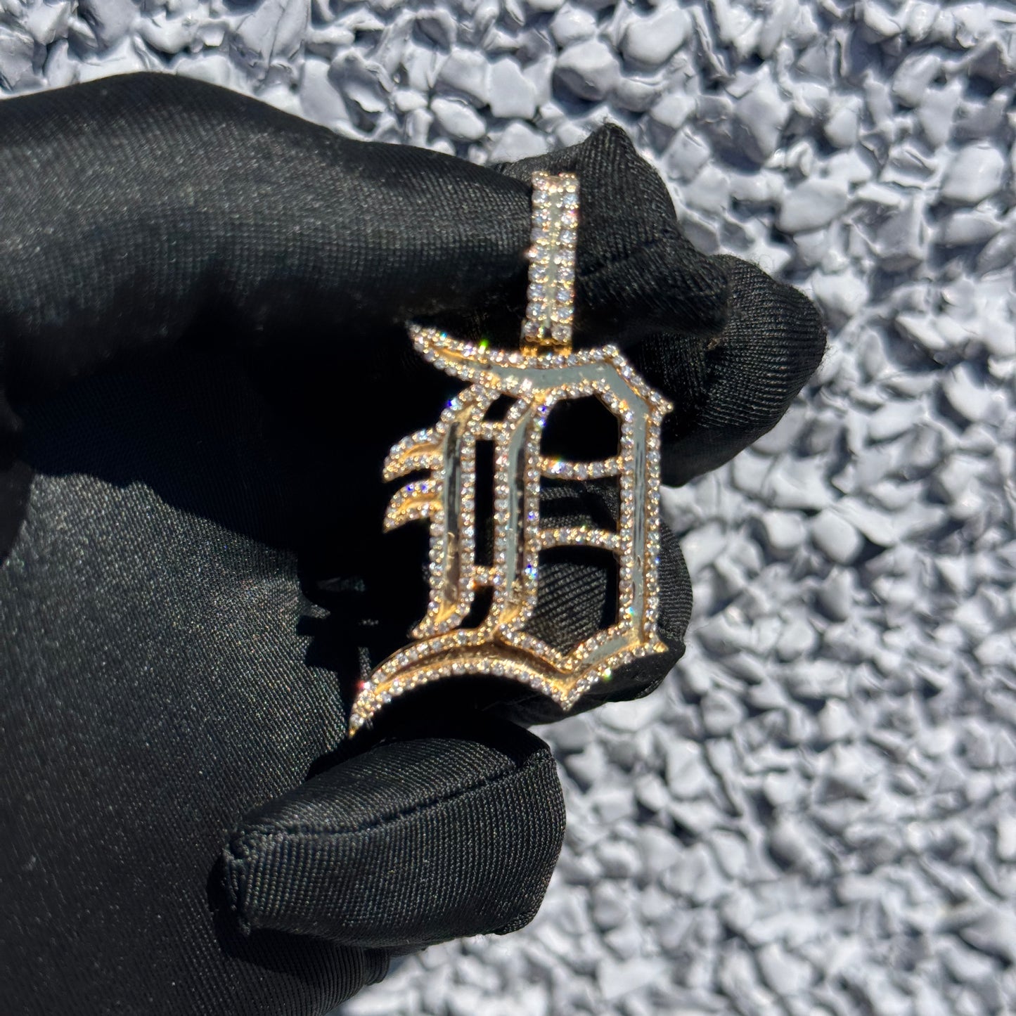 Gold And Diamond D Pendant