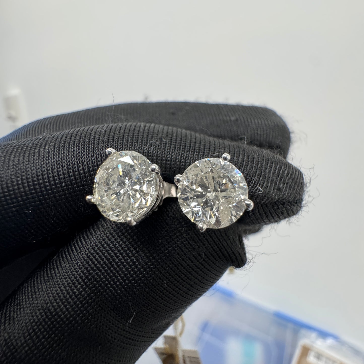 Exquisite 2.46 Carat Total Weight Natural Diamond Studs – Set in 14K White Gold
