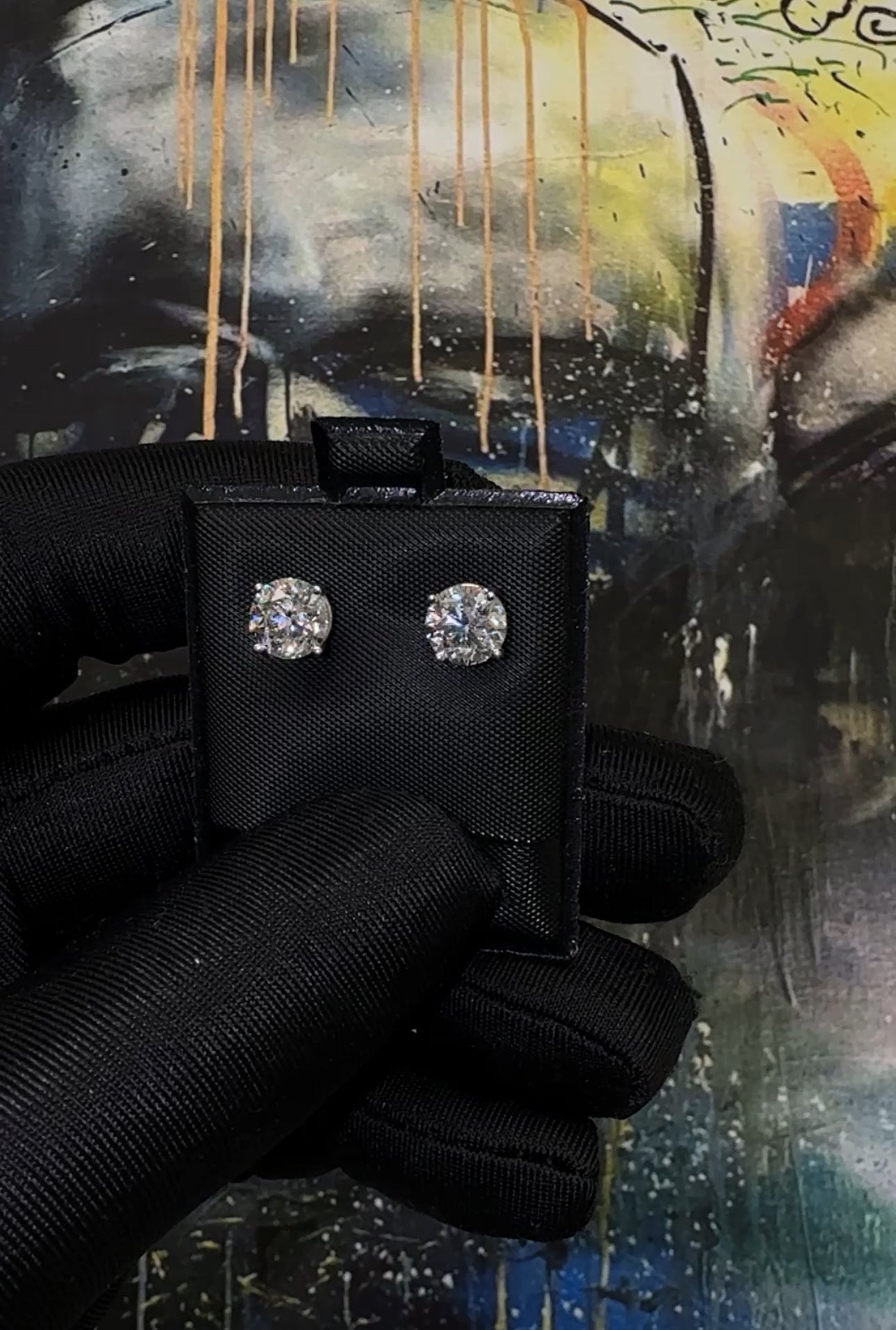 Exquisite 3.01 Carat Total Weight Natural Diamond Studs – Set in 14K White Gold