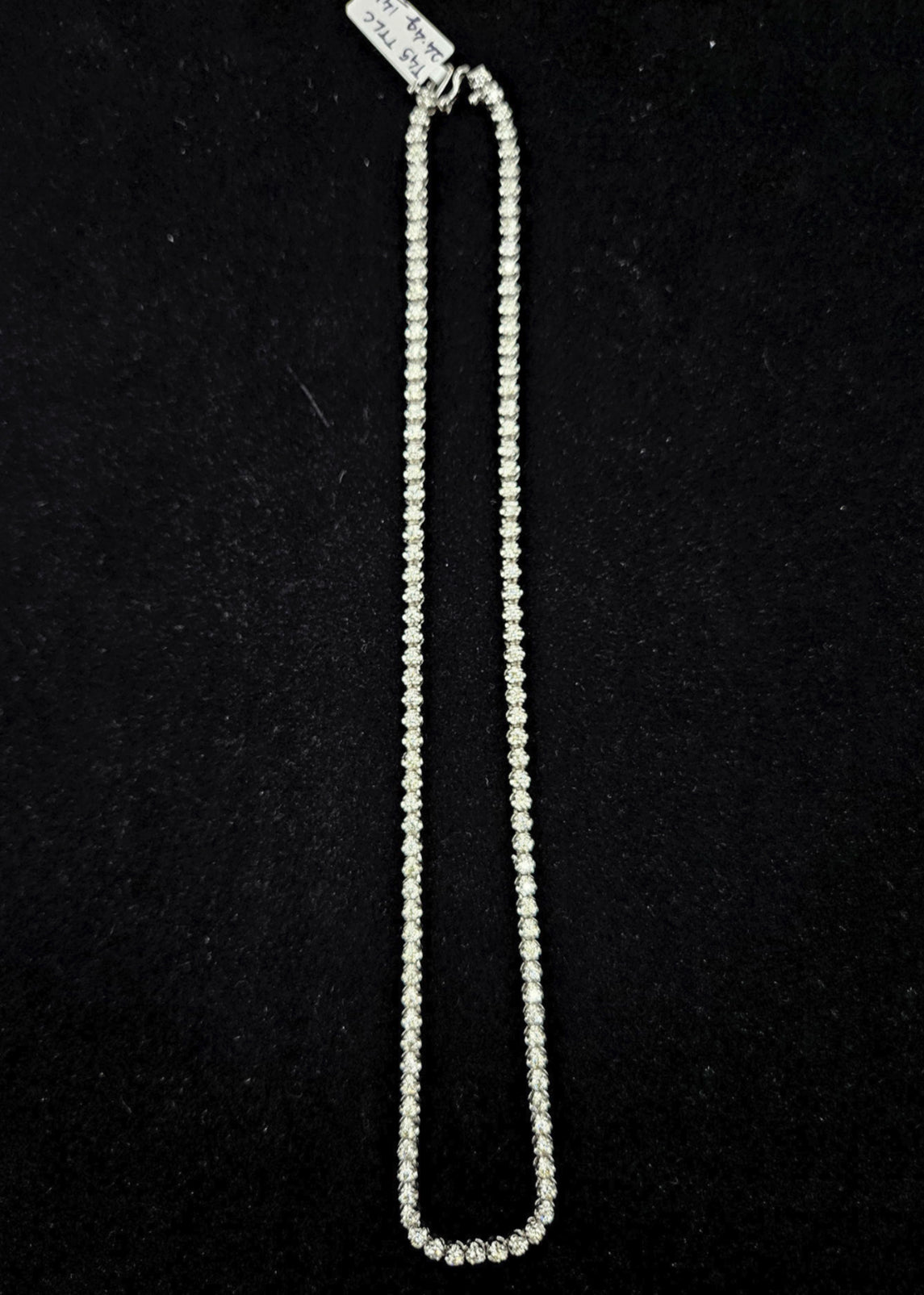 18” Diamond Tennis Chain – 24.4g White Gold & 8.29CT Round Diamonds
