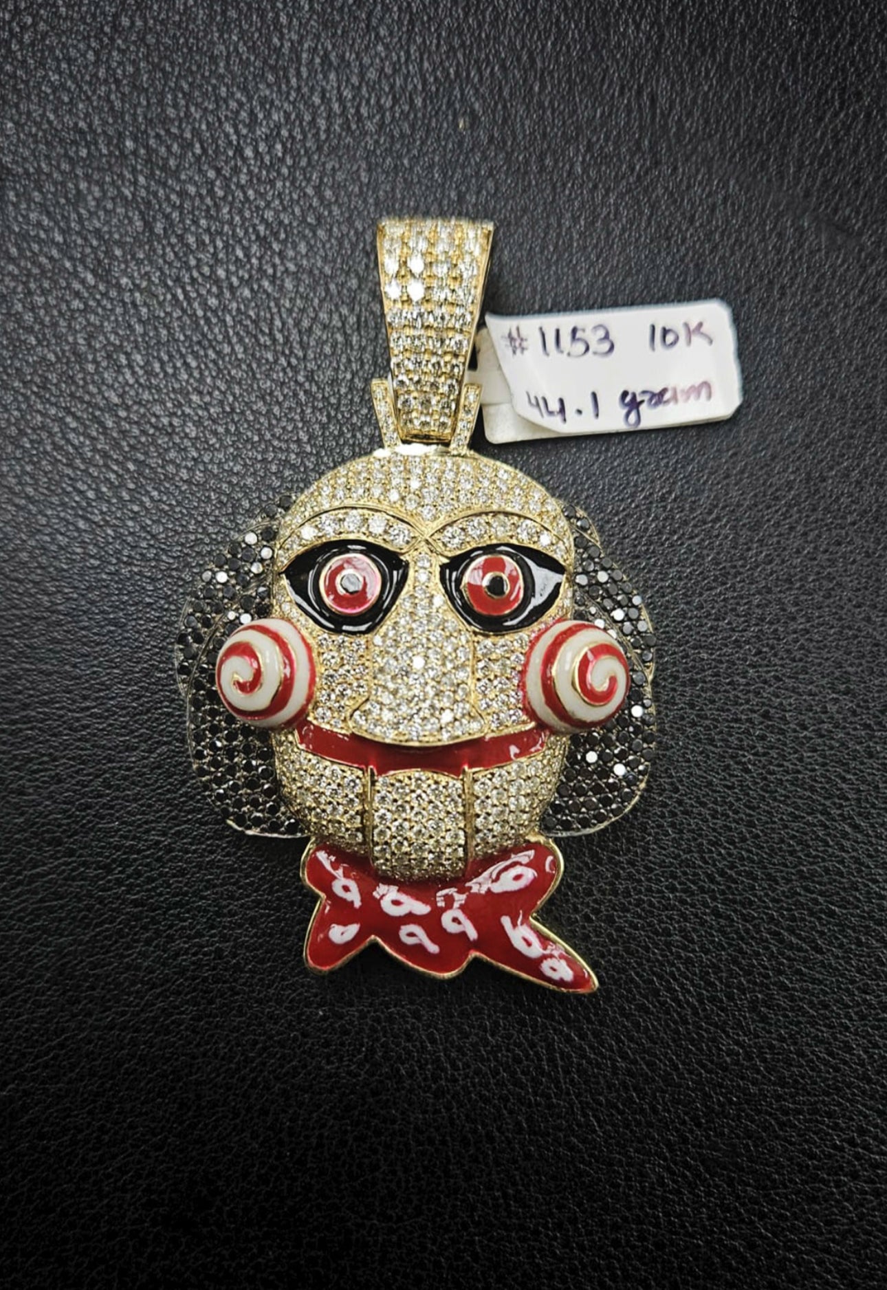 🔪 10K Gold “Saw” Movie Pendant – 5.02ct Natural Diamonds