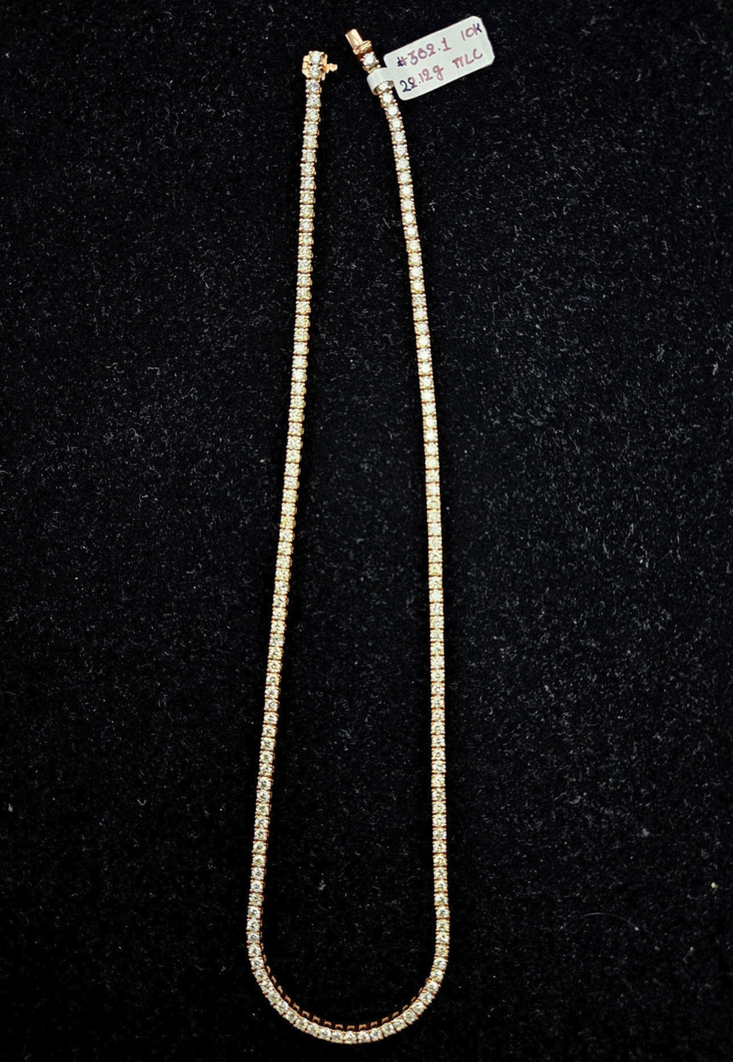20” Diamond Tennis Chain – 24.23g Rose Gold & 11.16CT Round Diamonds