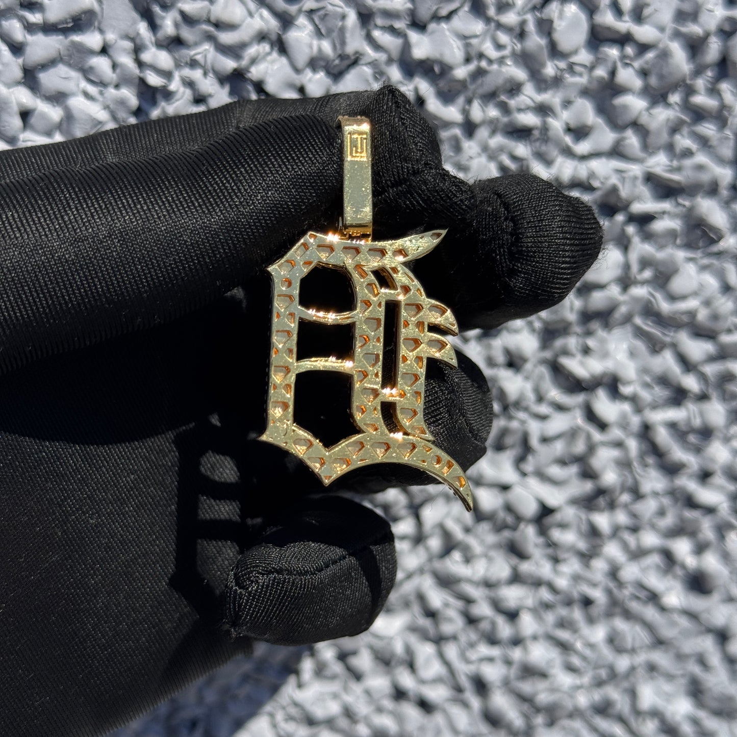 Gold And Diamond D Pendant