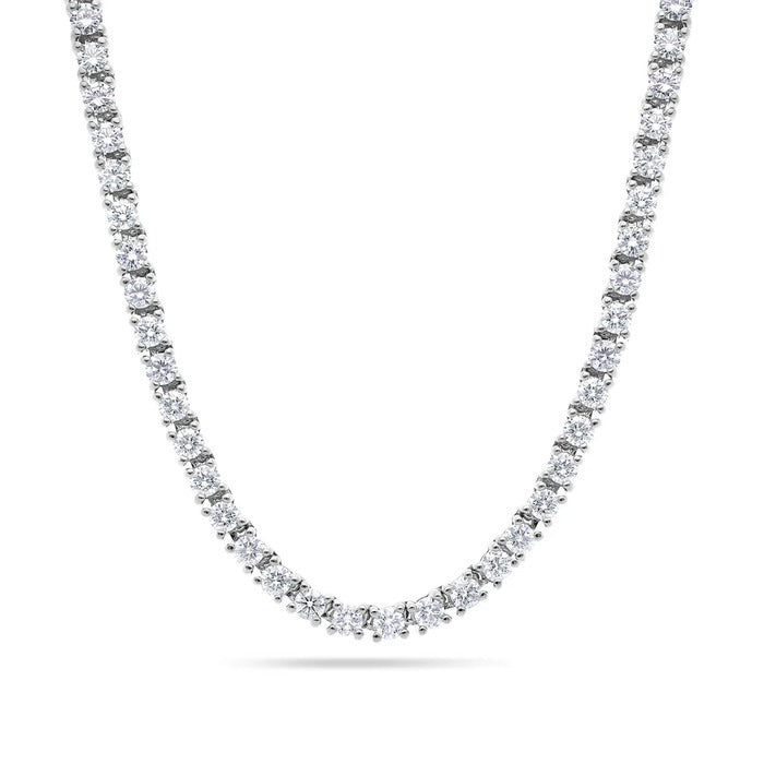 25 Pointer Natural Diamond Tennis Chain Necklace 10K 16"-24"