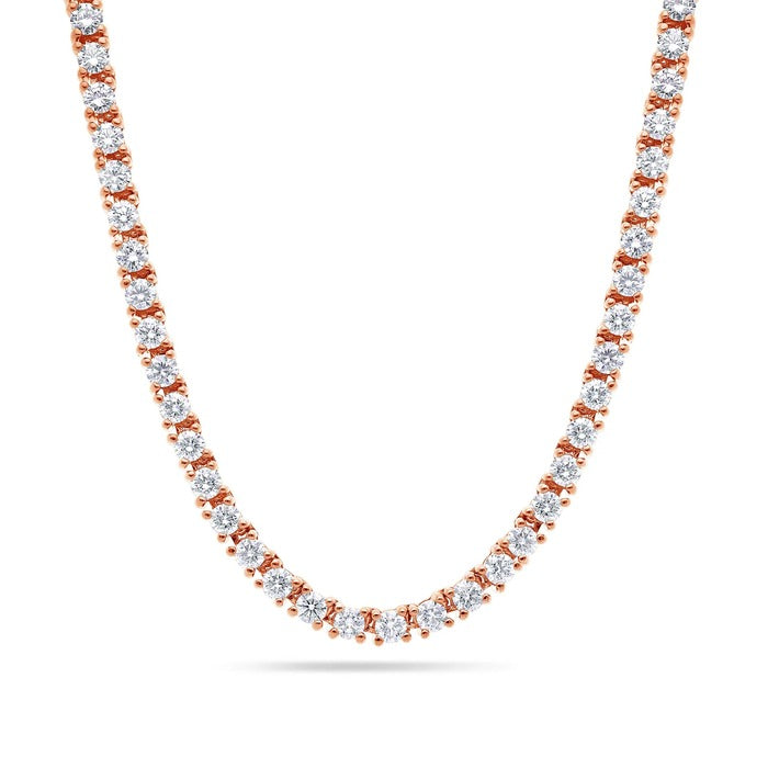 25 Pointer Natural Diamond Tennis Chain Necklace 10K 16"-24"
