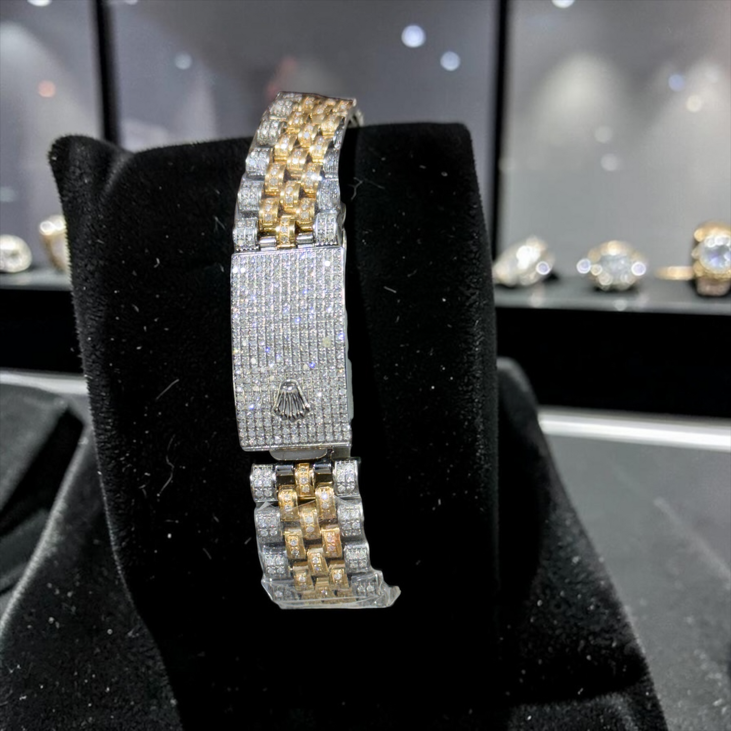 Rolex Datejust Two-Tone Gold & Steel Iced Out – Full Set with Box & Card
