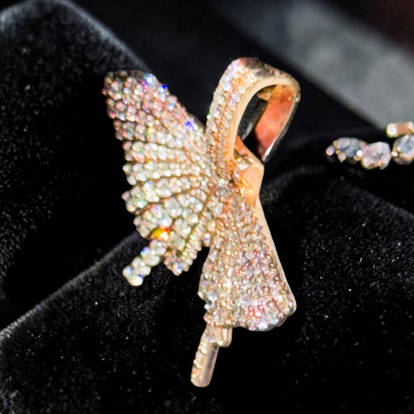 14K Yellow or Rose Gold Diamond Butterfly Pendant – 1.95-2.00 CT