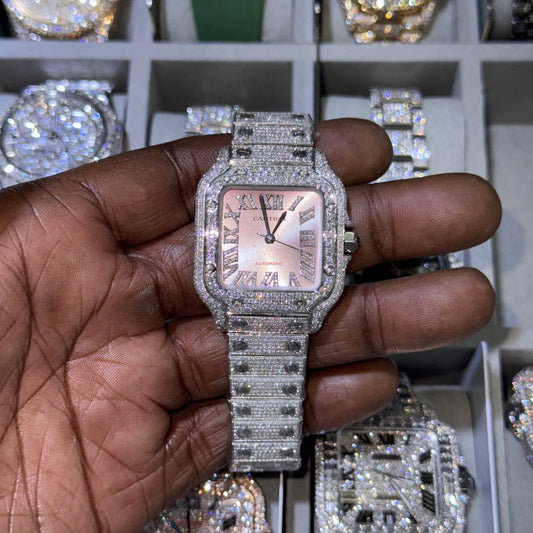 Women's VS Natural Diamond Cartier Santos WIth Box And Card