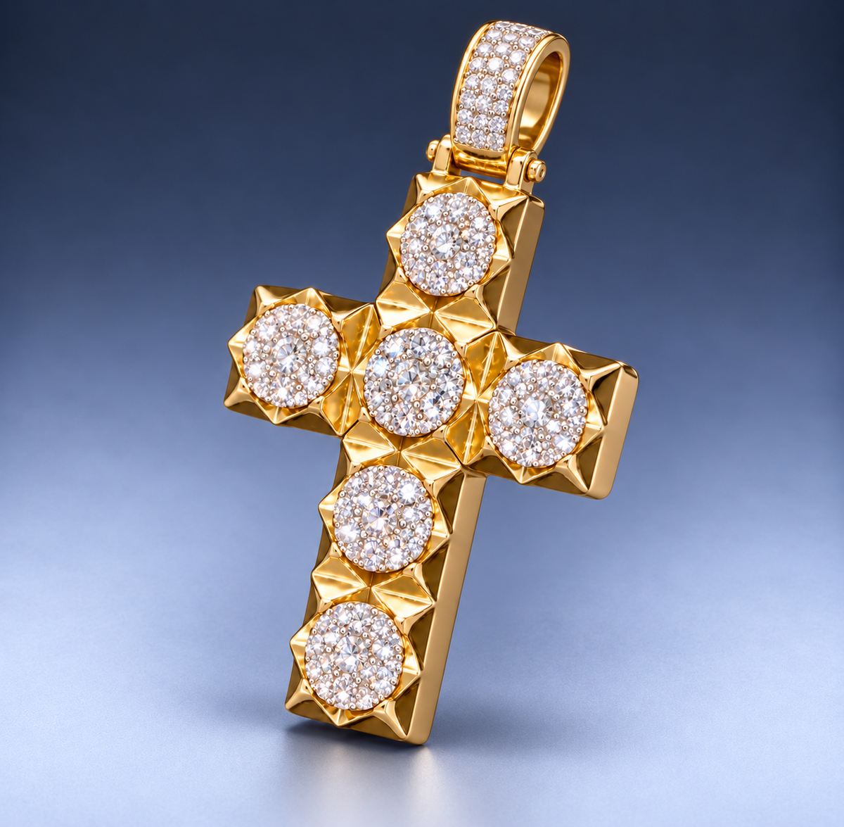 10K Yellow Gold Diamond Cross Pendant