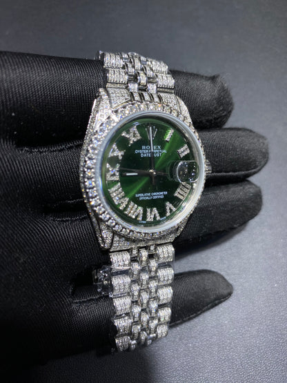 Rolex Diamond Datejust Watch – Fully Iced Bracelet & Bezel (Multiple Dial Options)