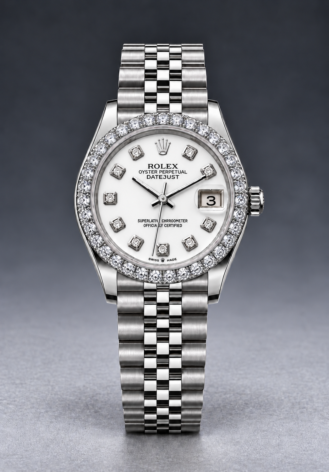 Rolex Datejust 31MM Diamond Silver Dial Super Jubilee Bracelet