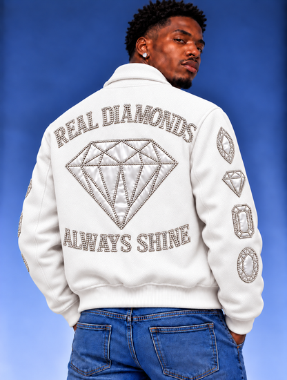 “Real Diamonds Always Shine™ Luxury Men’s Wool Jacket | Limited Edition