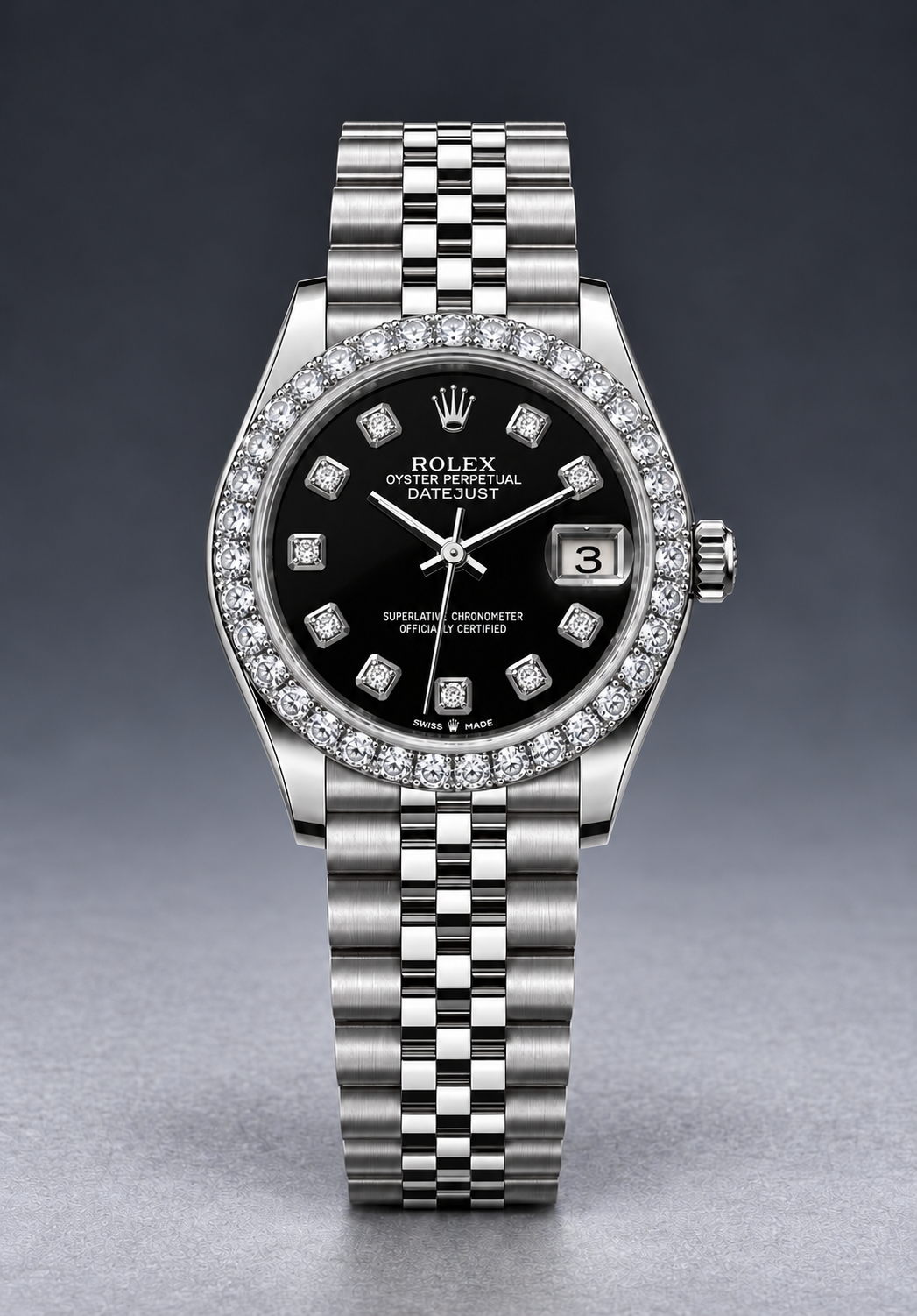 Rolex Datejust 31MM Diamond Silver Dial Super Jubilee Bracelet