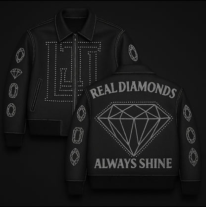 Real Diamonds Always Shine™ Luxury Leather Jacket Limited Edition