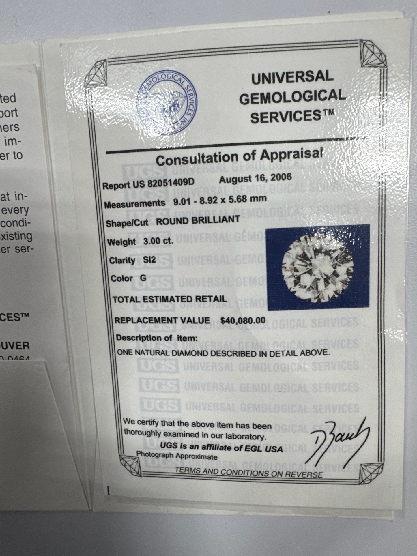 4.20ct Natural Round Brilliant Diamond Engagement Ring | G Color SI2 | EGL Certified | Split Shank Halo Setting