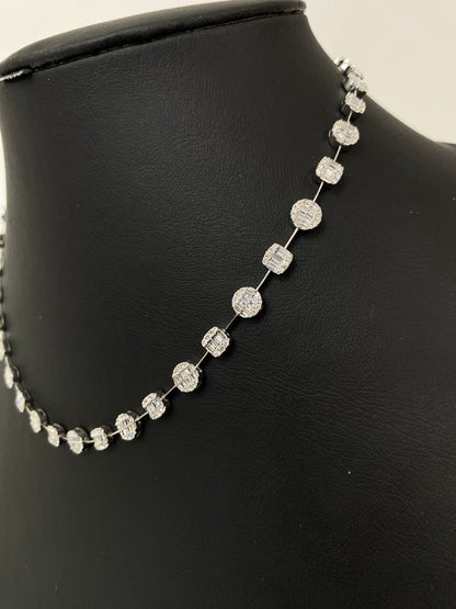 14K White Gold Diamond Necklace – Approx. VS1 4.20 CTW | 17 Inch