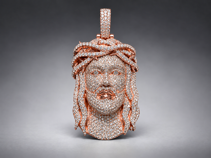 Lazo The Jeweller Bussdown Jesus Pendant - 10K Gold & VS Natural Diamond Masterpiece