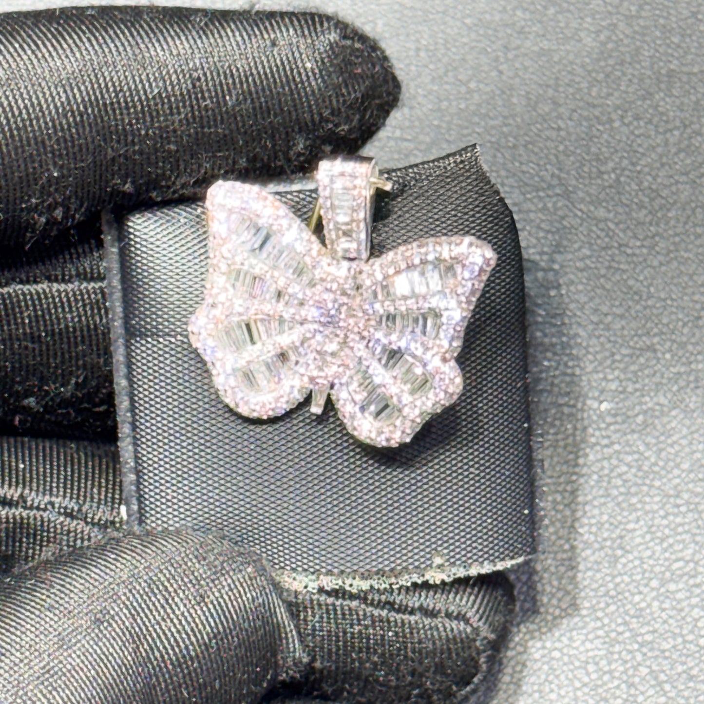 14K Yellow Gold Diamond Butterfly Pendant – 2.15 CT