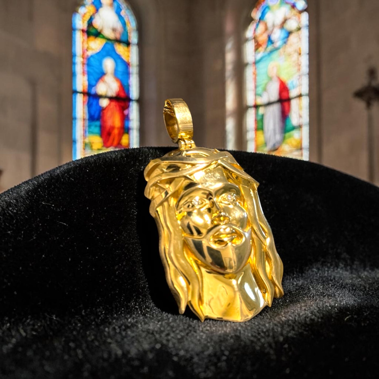 Gold Lazo Jesus Pendant - Designed by Lazo The Jeweller