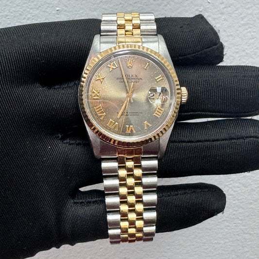 Rolex 36MM Datejust Two-Tone Steel & Yellow Gold – Roman Numeral Dial | Vintage Automatic Watch