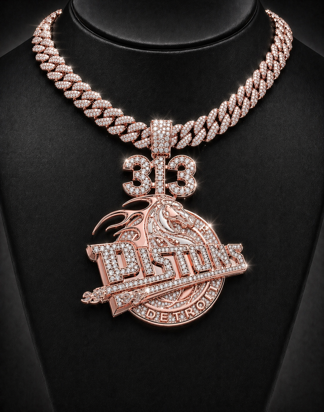 10k Gold VS1 Natural Diamond 3.5 x 3” Wide Custom Order Pendant Deposit