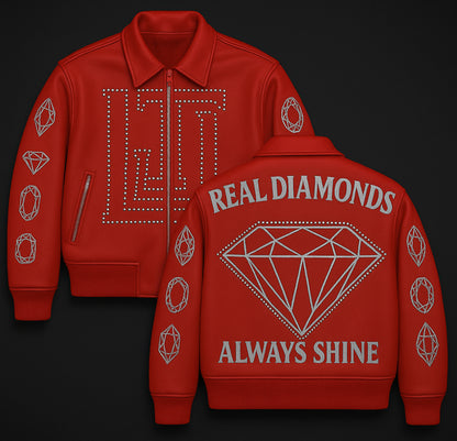 Real Diamonds Always Shine™ Luxury Leather Jacket Limited Edition