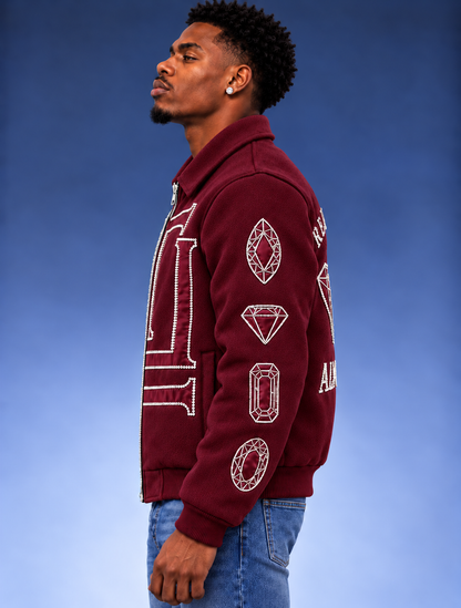“Real Diamonds Always Shine™ Luxury Men’s Wool Jacket | Limited Edition