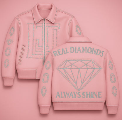 Real Diamonds Always Shine™ Luxury Leather Jacket Limited Edition