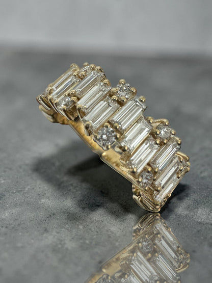 Baguette & Round Diamond” Lazo Semi Eternity Band