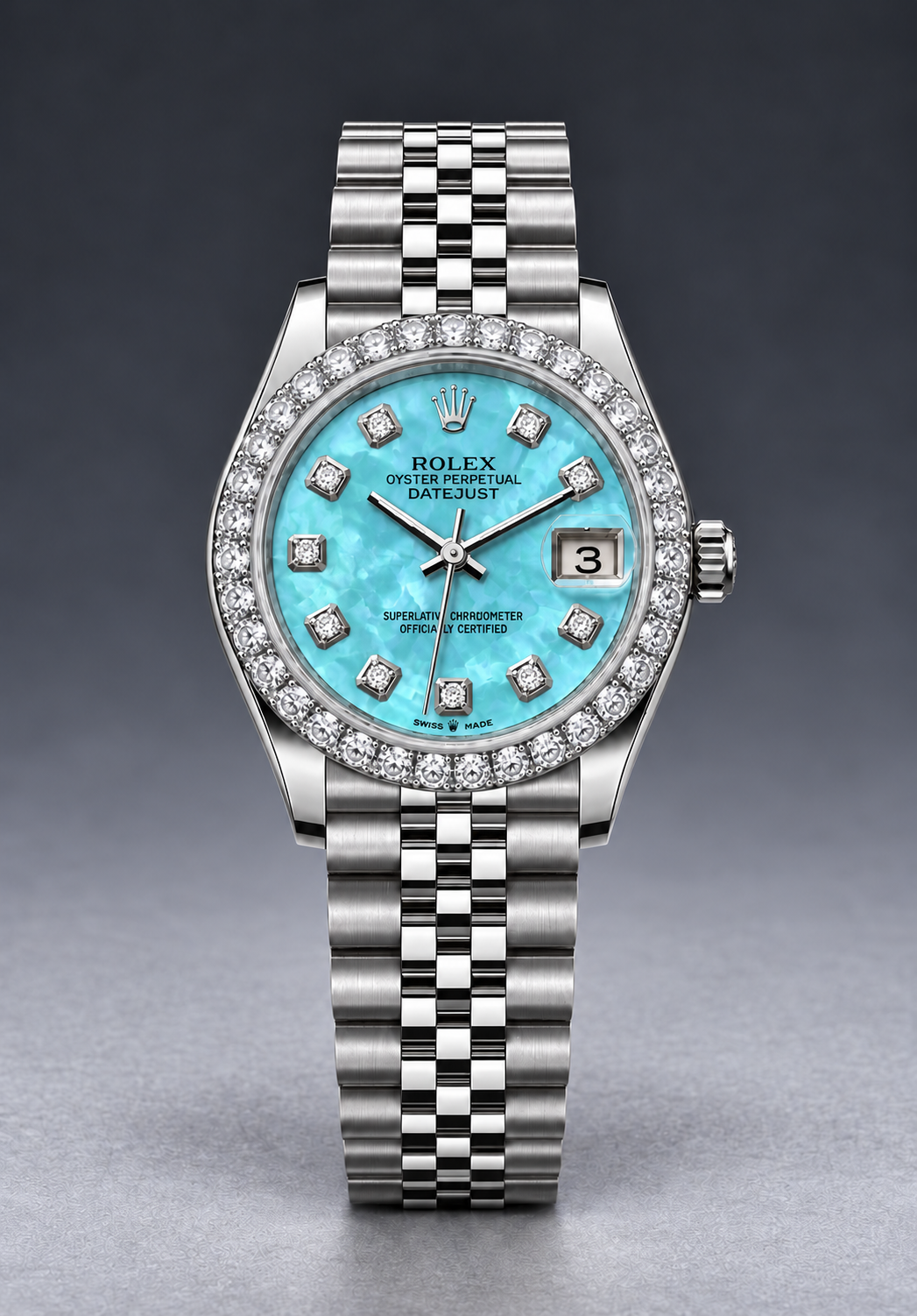 Rolex Datejust 31MM Diamond Silver Dial Super Jubilee Bracelet