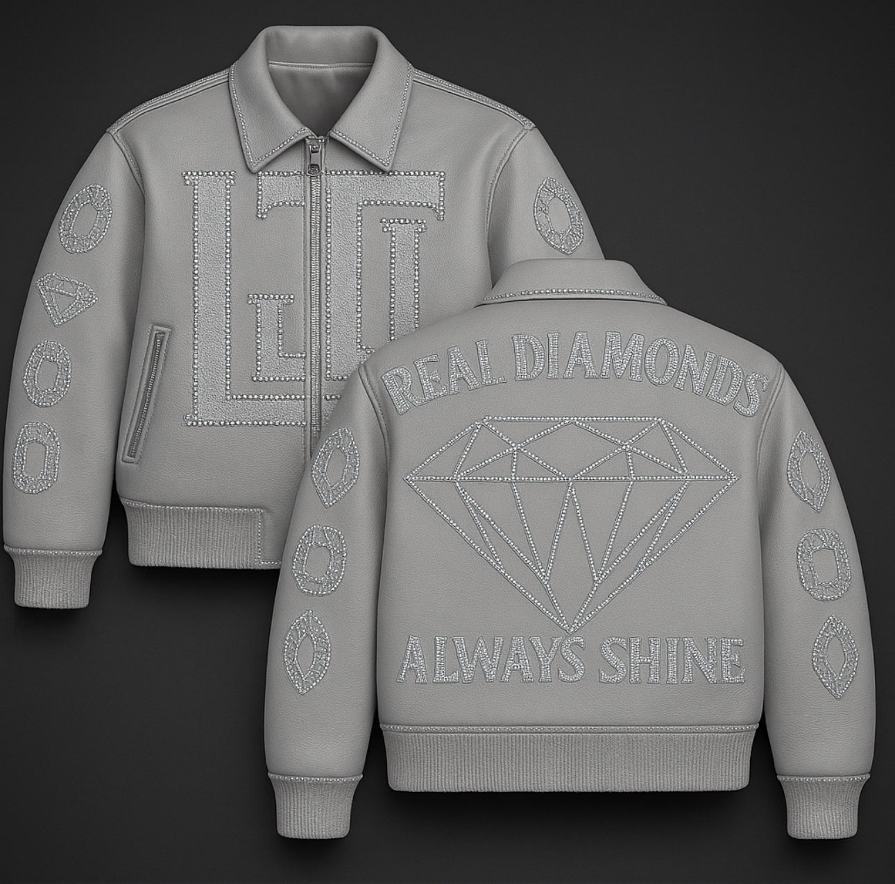 Real Diamonds Always Shine™ Luxury Leather Jacket Limited Edition