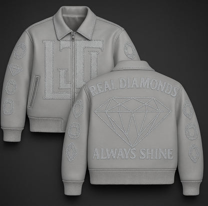 Real Diamonds Always Shine™ Luxury Leather Jacket Limited Edition