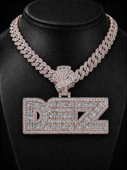 10k Gold VS1 Natural Diamond 2.5x 3” Wide Custom Order Pendant Deposit