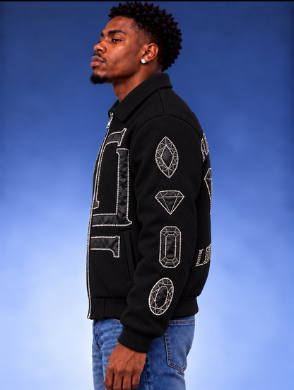 “Real Diamonds Always Shine™ Luxury Men’s Wool Jacket | Limited Edition
