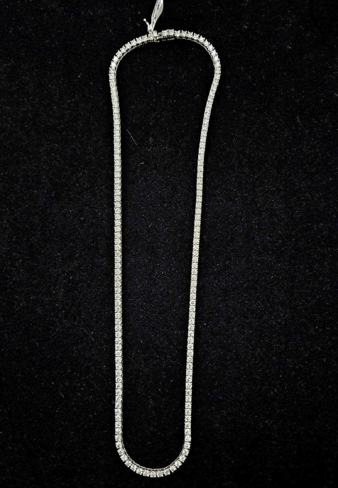 20” Diamond Tennis Chain – 23.2g White Gold & 15.33CT Round Diamonds