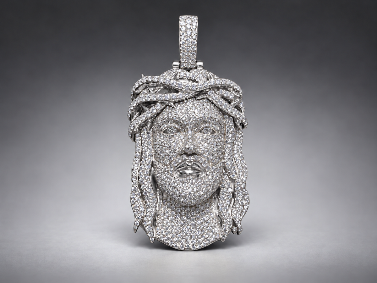 Lazo The Jeweller Bussdown Jesus Pendant - 10K Gold & VS Natural Diamond Masterpiece