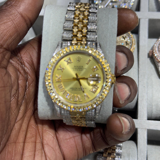 Rolex Datejust Two-Tone 41mm Champagne Dial with Diamonds & Box