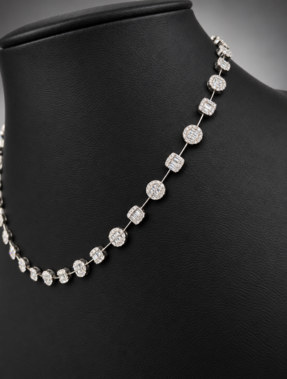 14K White Gold Diamond Necklace – Approx. VS1 4.20 CTW | 17 Inch