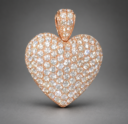 14K Rose Gold Bubble Pendant with 2.70 CT Natural Diamonds & Openable Design