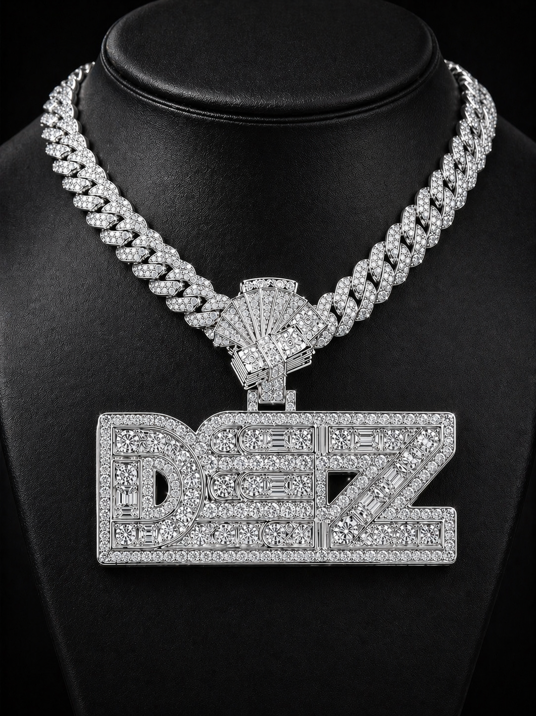 10k Gold VS1 Natural Diamond 2.5x 3” Wide Custom Order Pendant Deposit